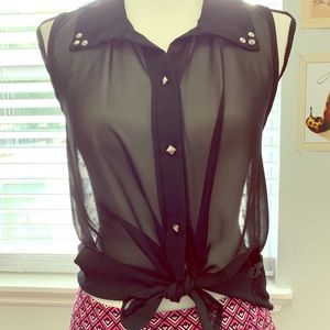 Sheer sleeveless top